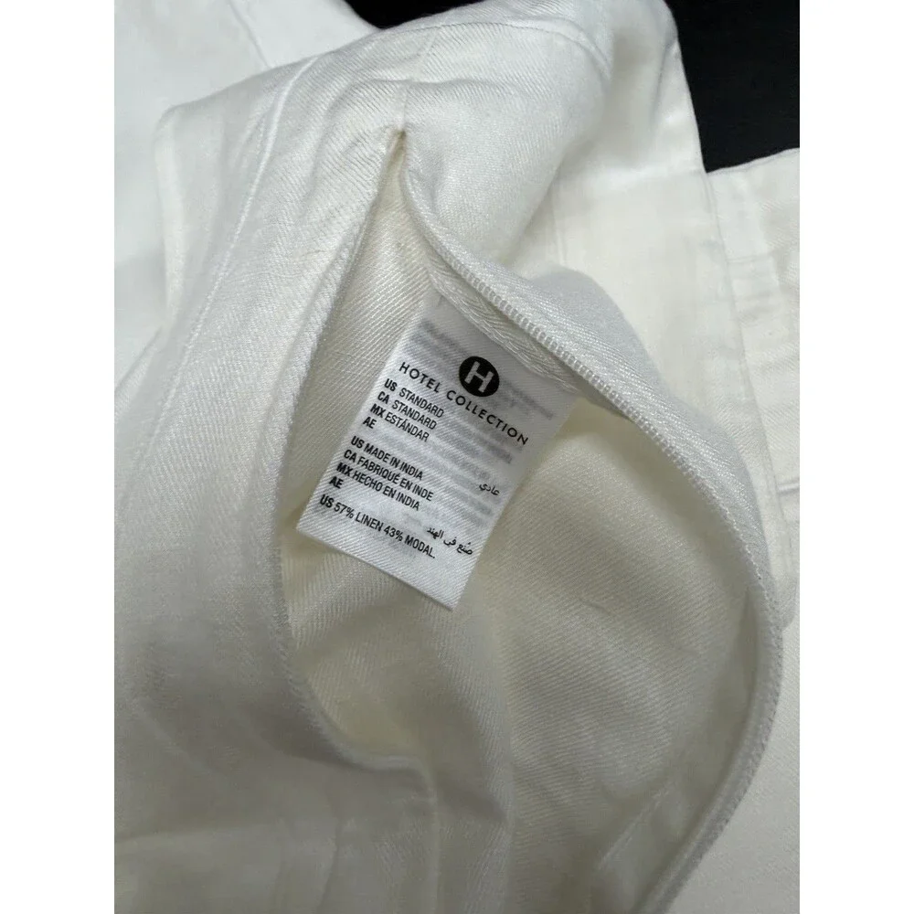 Hotel Collection White Linen/Modal Blend 3-Pc. Full/Queen Duvet Set